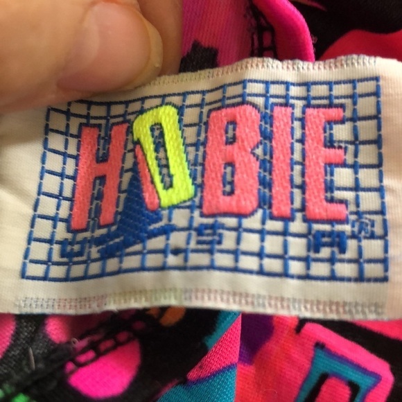 VTG 80’s Hobie One Piece Colorful Swimsuit Ruffle Peplum Bodice 18 Runs Small - Picture 5 of 6